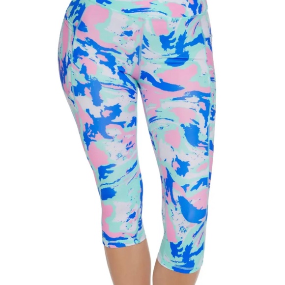 🔥 POUR MOI Colorful Energy Panel Capri Leggings – Size 8 (M) | High-Waist - Picture 1 of 8